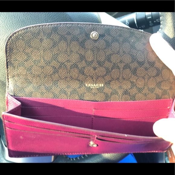 SOLD-Brown floral large Coach purse and Wallet - Picture 7 of 8